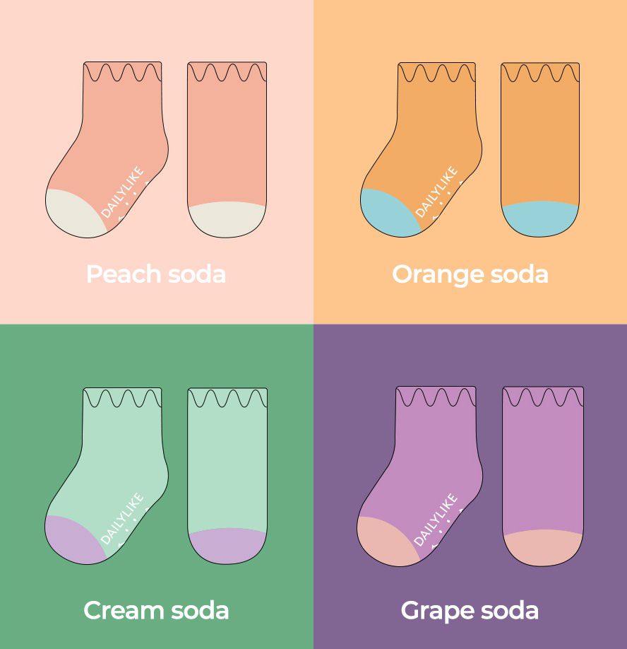 韓國 Daily Like - 兒童襪子(荷葉中筒襪)4入組-2