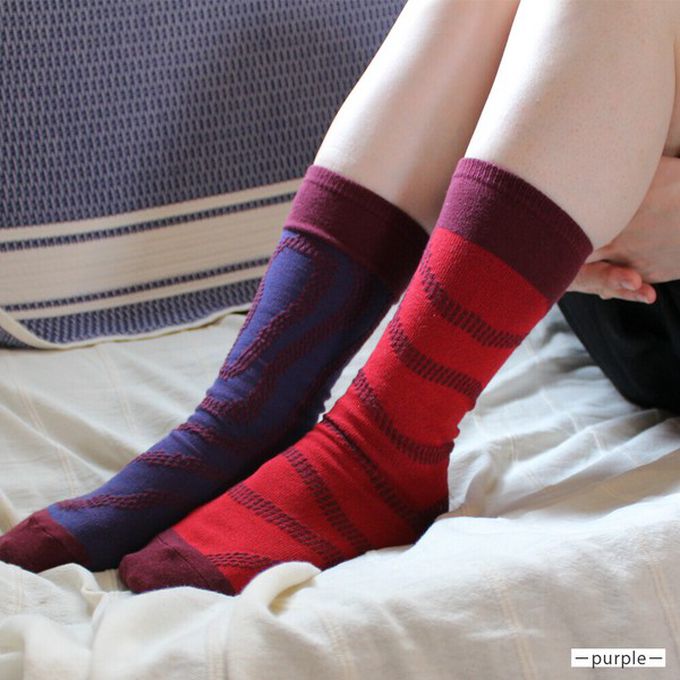 日本女裝代購 - 日本製 伊索寓言印花長襪-北風和太陽-暖黃 (23-25cm)