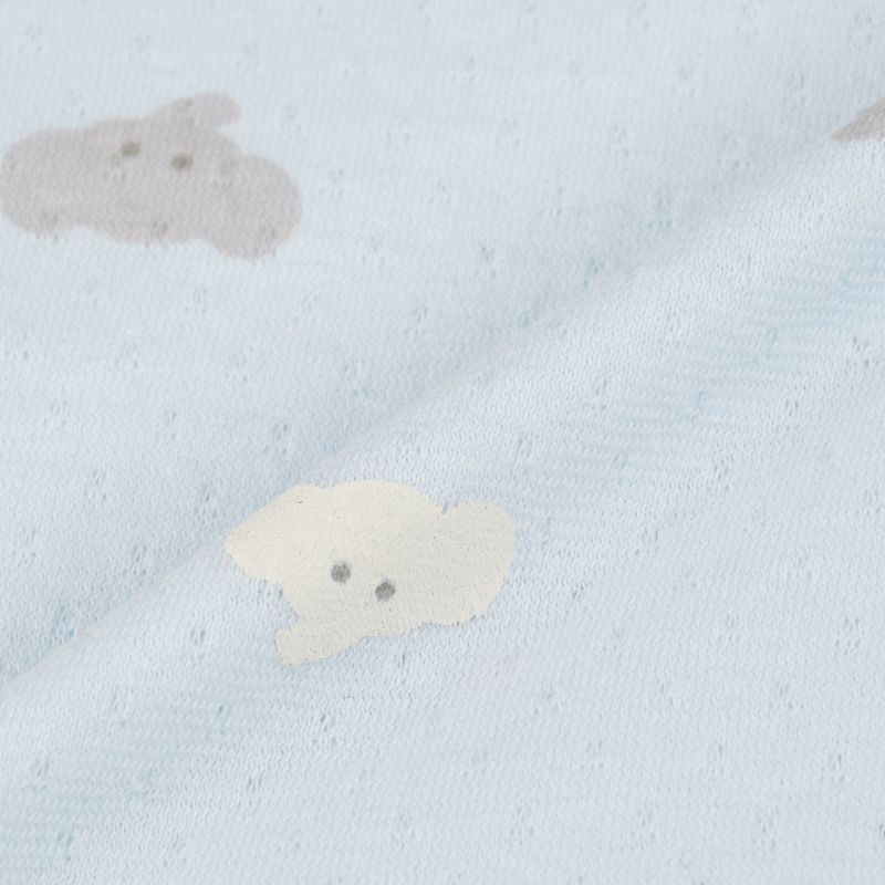 akachan honpo - 短袖連身衣-滿版印花-淺藍色 (50~60cm)