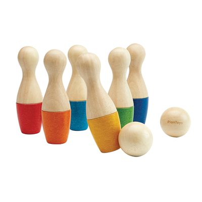 泰國 Plantoys - 經典木作童玩-彩色保齡球組