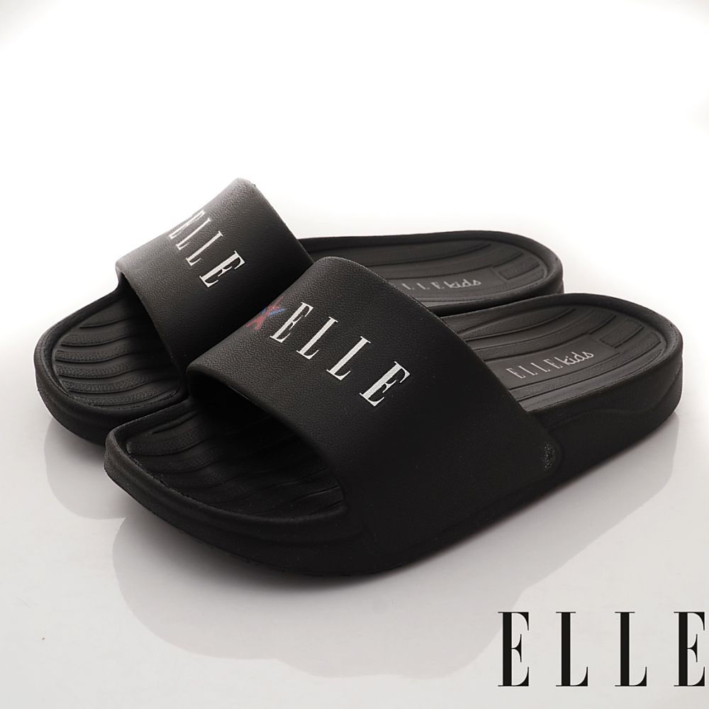 ELLE - 台灣製ELLE輕便休閒拖鞋(中小童段)-拖鞋-黑