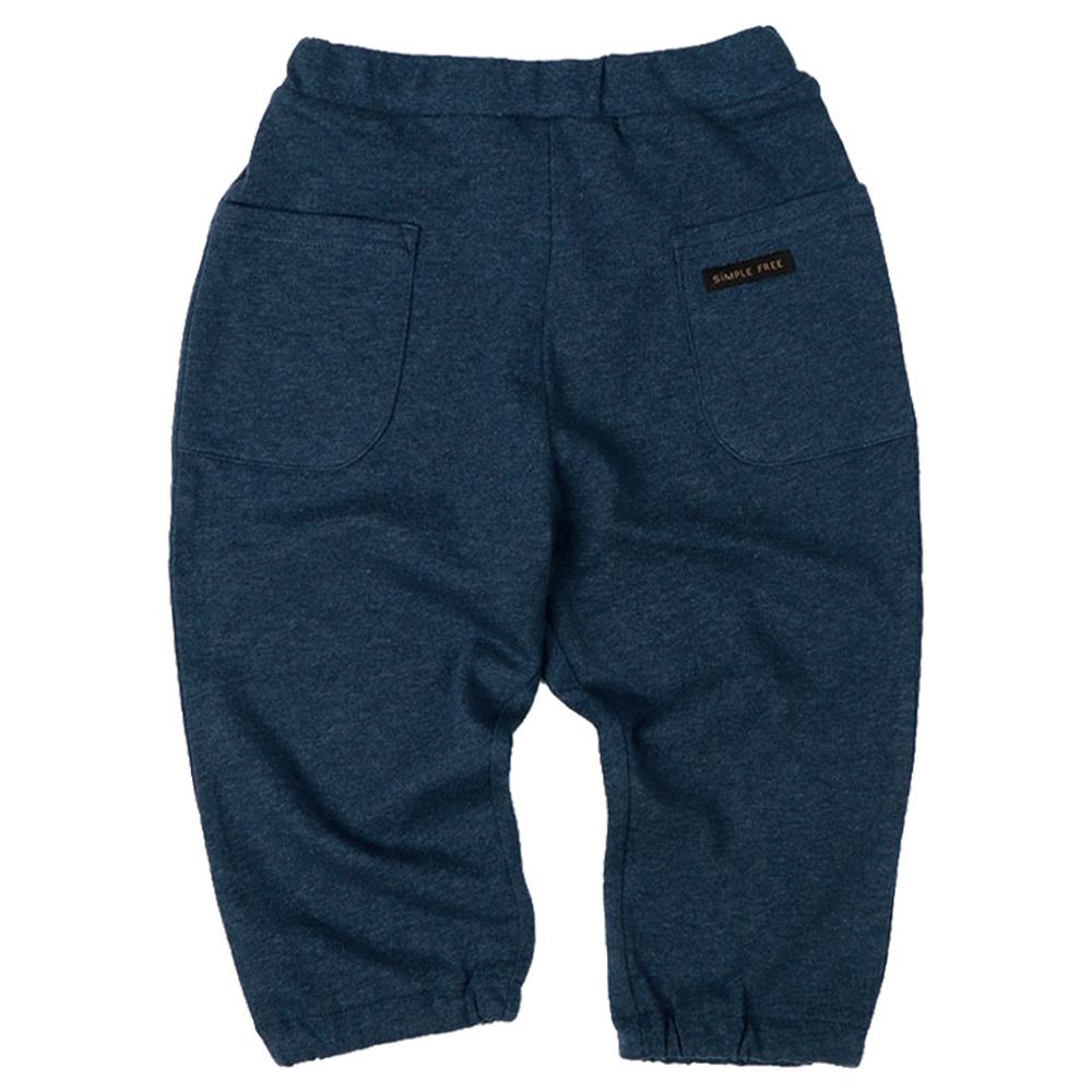 7分褲-側邊口袋-深藍色