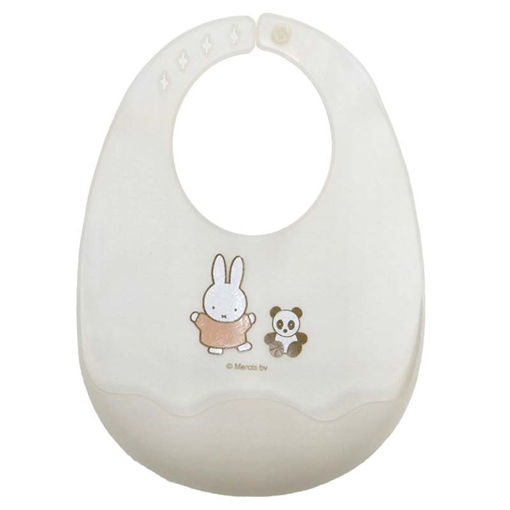 輕量矽膠圍兜-米飛兔-淺卡其色