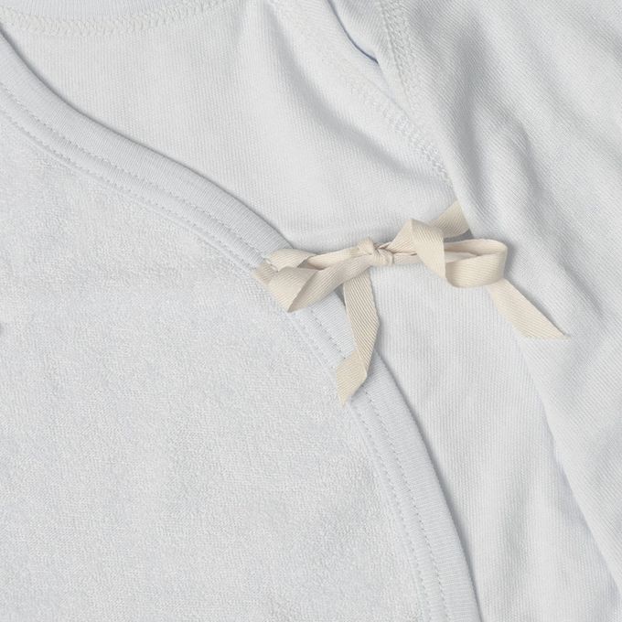 akachan honpo - 長袖新生兒內衣4件組-按扣款 毛圈布 火箭-淺藍色 (50~60cm)