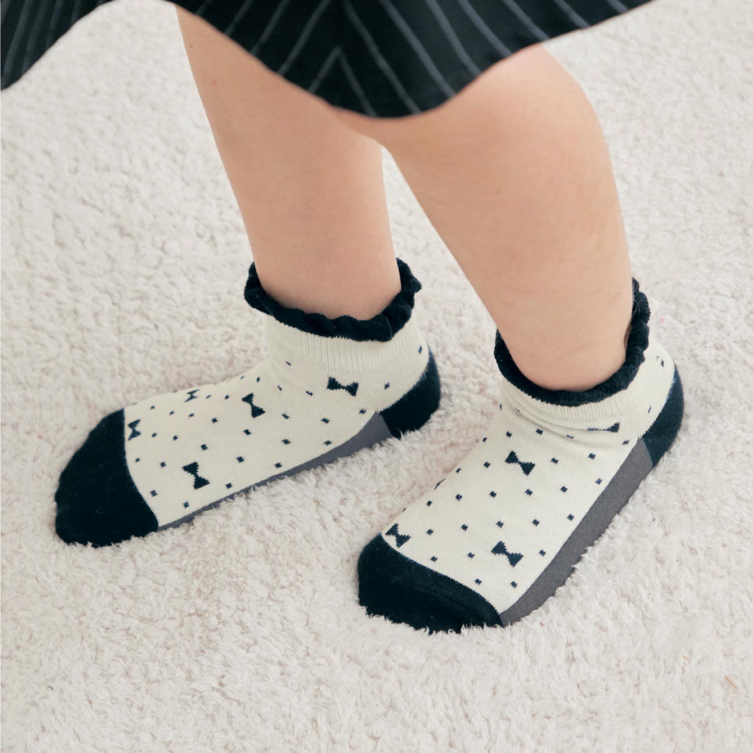 日本千趣會 - GITA 超值中筒襪五件組-恐龍條紋