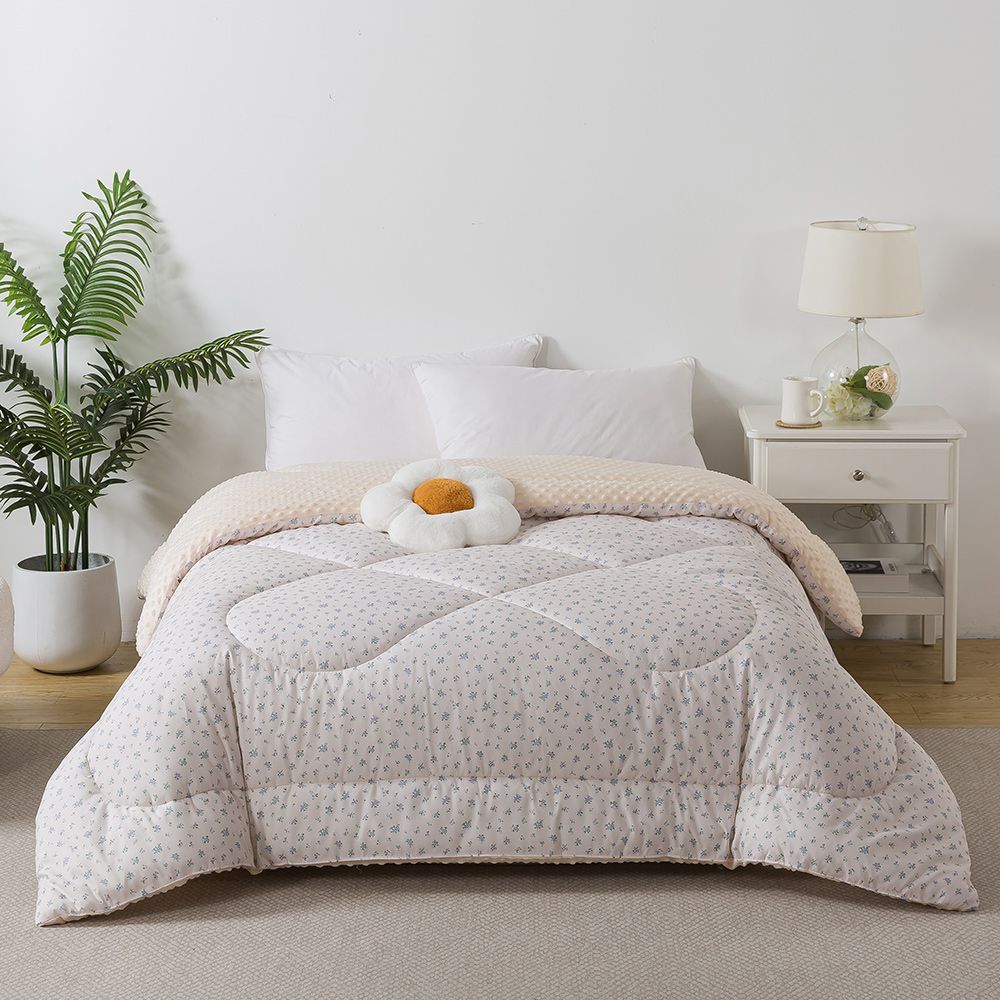 3D波波絨可水洗抑菌暖冬被-藍晴花語 (雙人)