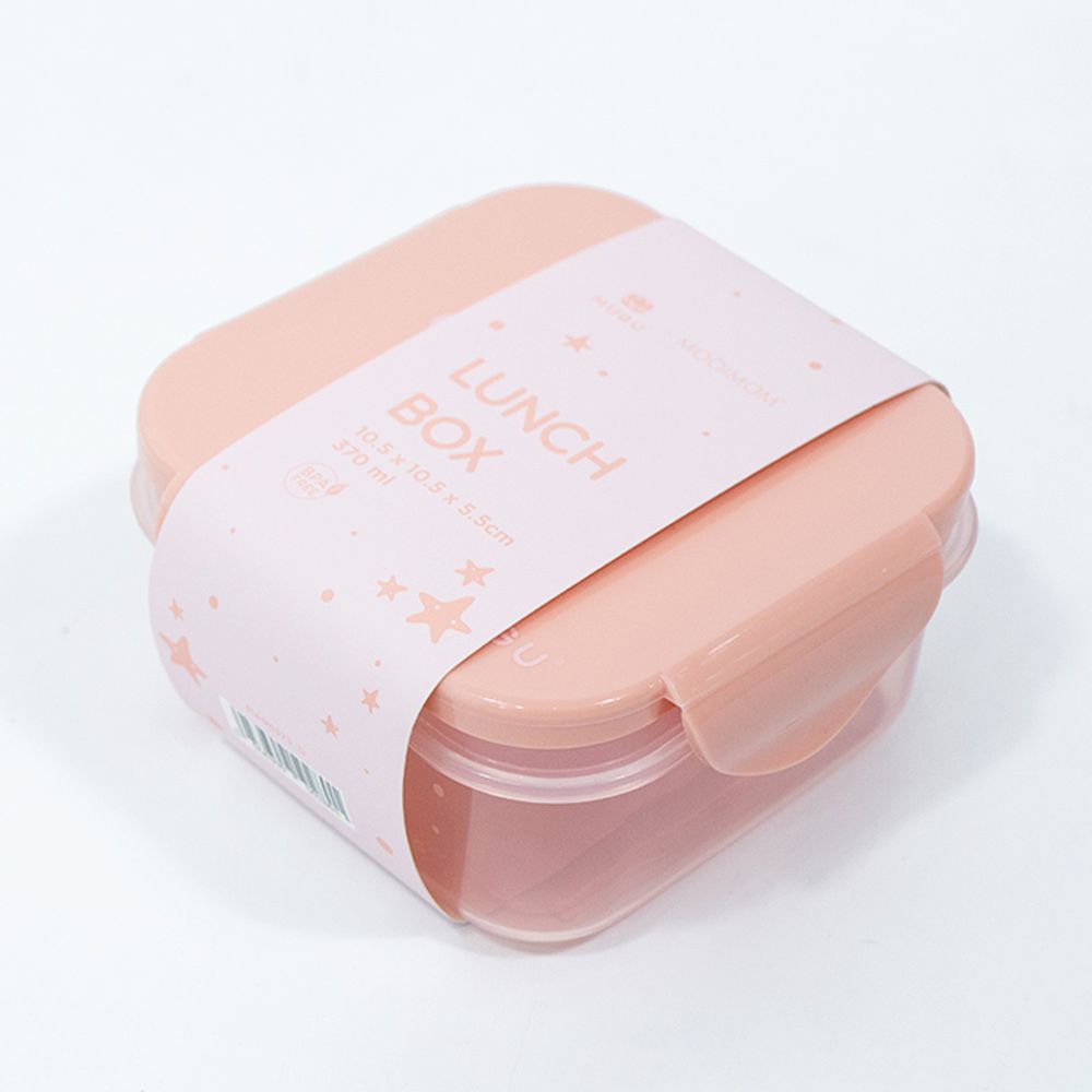 MUGU - 密封防漏保鮮餐盒-粉色-370ml