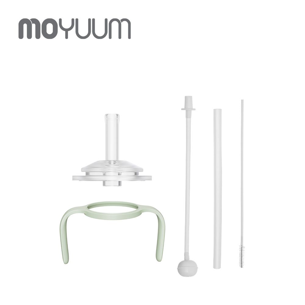 第三代PPSU寬口奶瓶 吸管杯套件組-馬卡龍綠