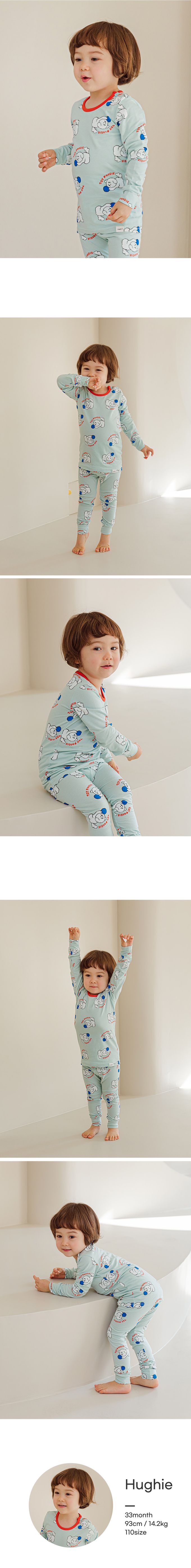 韓國 Cordi-i - 無螢光40支棉彈性長袖家居服-玩具貴賓-湖水綠