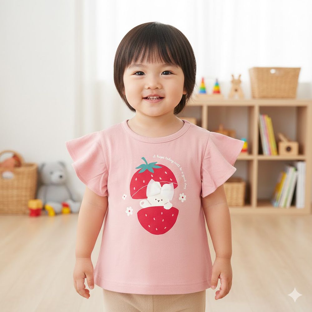 短袖T恤-粉紅色