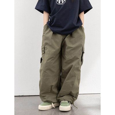 CLARA GIRLS - 防潑水輕量速乾工裝褲-軍綠色