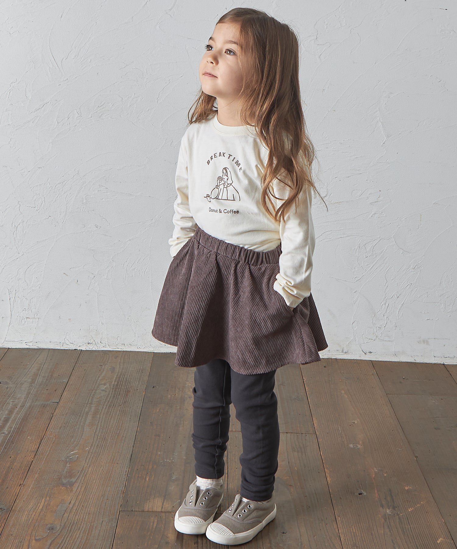 日本 PAIRMANON - 柔軟彈性百搭褲裙-素色-摩卡x灰黑