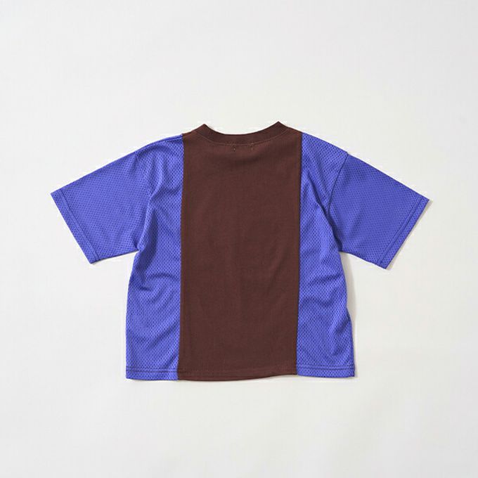 日本 b-ROOM - 透氣網眼數字印花T恤-水藍x灰藍