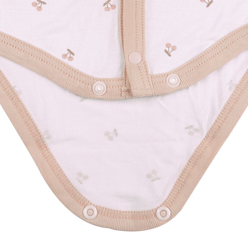 akachan honpo - 短袖前開式舒適包屁衣-粉紅色