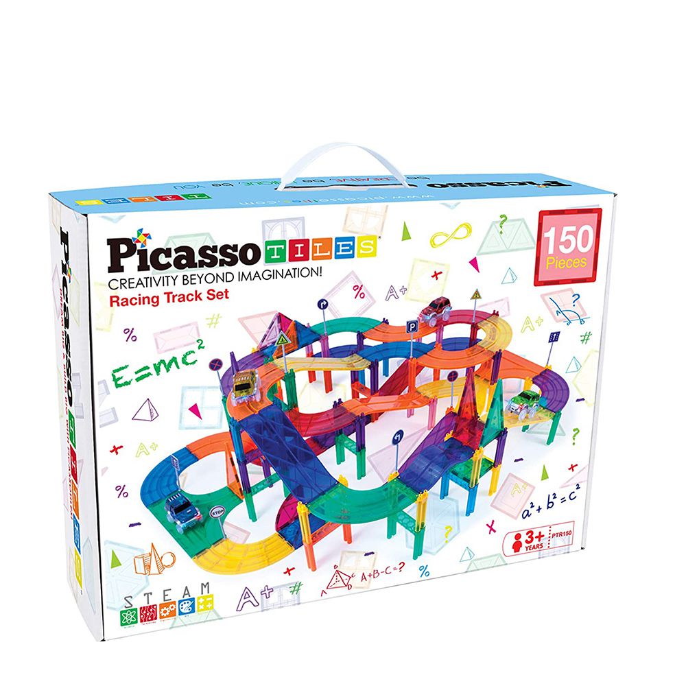 美國PicassoTiles - 磁力積木-賽車軌道-150片