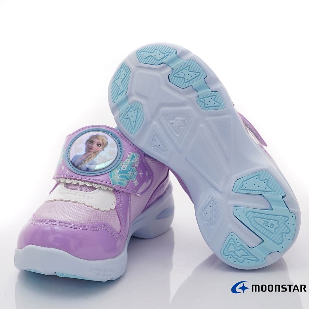 Moonstar日本月星 - DN冰雪奇緣電燈(中小童段)-運動鞋-紫