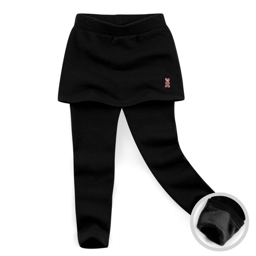 韓國 Jelispoon - (內刷毛)果凍熊內搭褲裙-灰