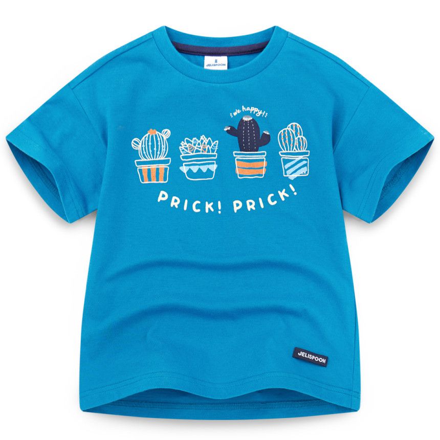 韓國 Jelispoon - 仙人掌純棉T-藍