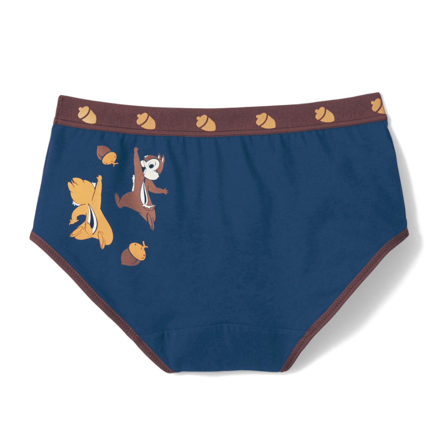 日本千趣會 - 迪士尼印花純棉內褲兩件組(媽媽)-奇奇蒂蒂-榛果藍與花園灰