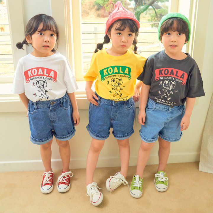 韓國 Hanab - 跳舞無尾熊純棉T-黃