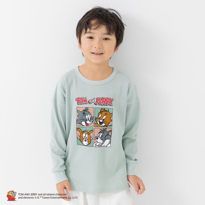 日本 Chil2 - 限定聯名 華夫格薄長袖上衣-四格表情-奶白