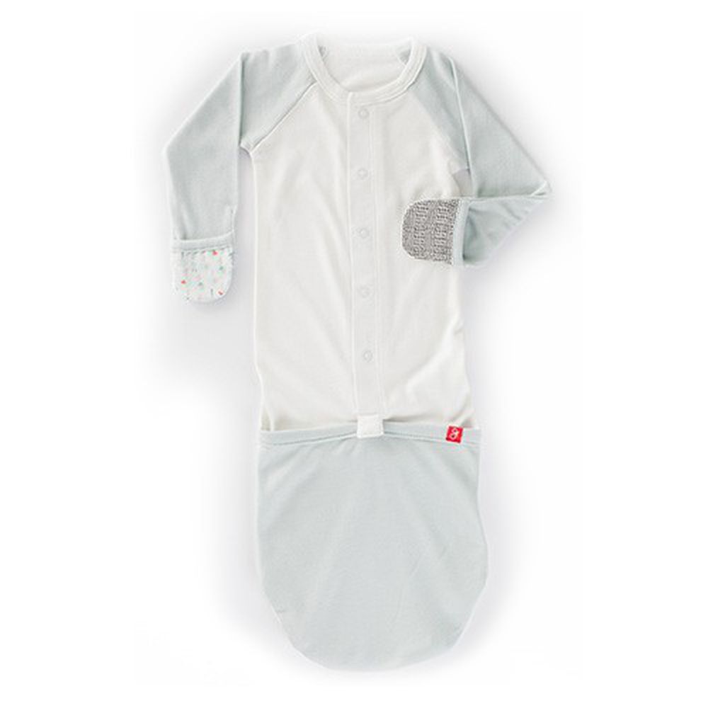 美國 GOUMIKIDS - 有機棉嬰兒睡袍-愛心小樹-淺綠 (0-6m)