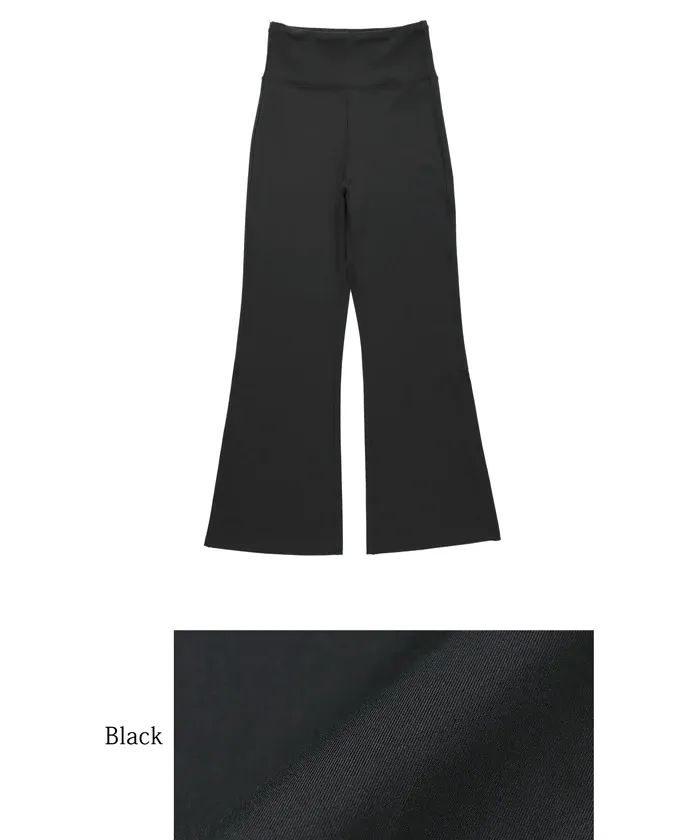 日本 COCA - 速乾彈性美腿喇叭褲-黑