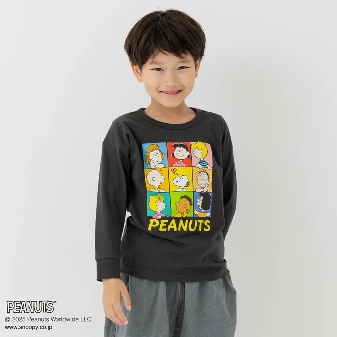 日本 Chil2 - 限定聯名 縮口印花長袖上衣-卡通人物SNOOPY-玩玩具-水藍