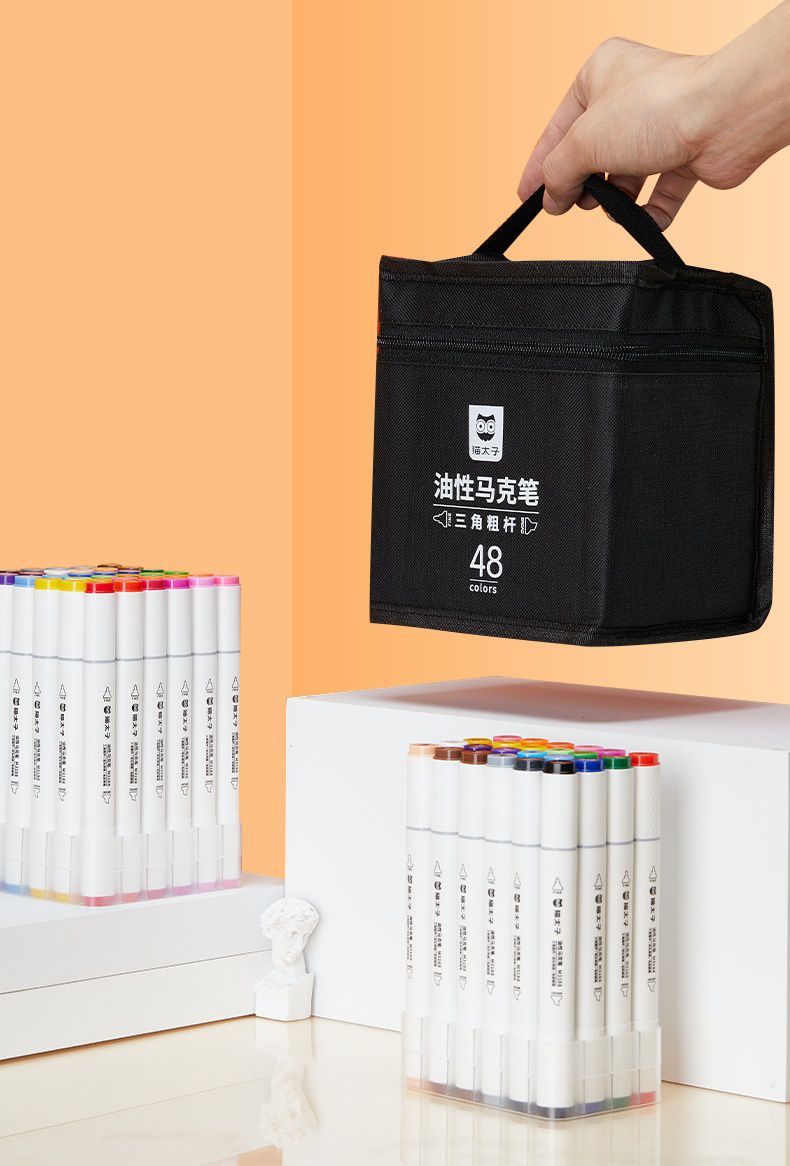 雙頭油性彩繪筆/彩色筆24色-17x11x11cm-適合7歲以上使用