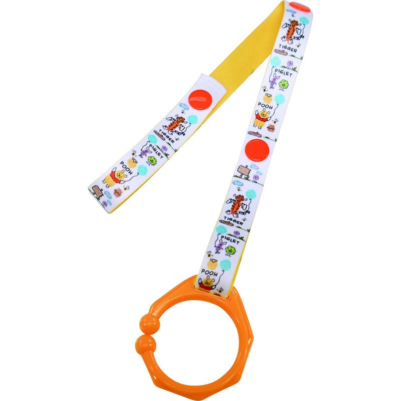 akachan honpo - 玩具防掉繩C型扣環款-迪士尼-黃色 (【繩子】最短時:27cm 最長時:31cm【扣環】4.6×5.3cm)