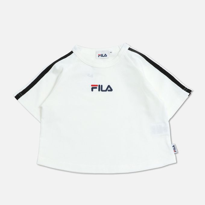 日本 Chil2 - FILA聯名 休閒短袖上衣-刺繡小logo-粉紫