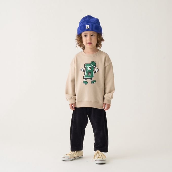 日本 b-ROOM - 舒適百搭印花長袖上衣-山脈-草綠