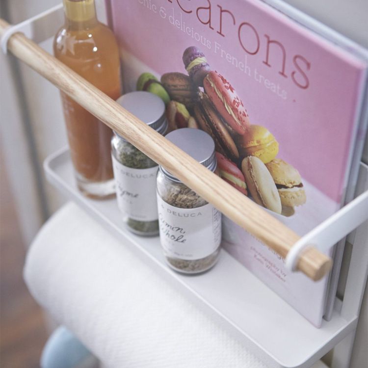 磁吸式冰箱側壁三層收納置物架-白色