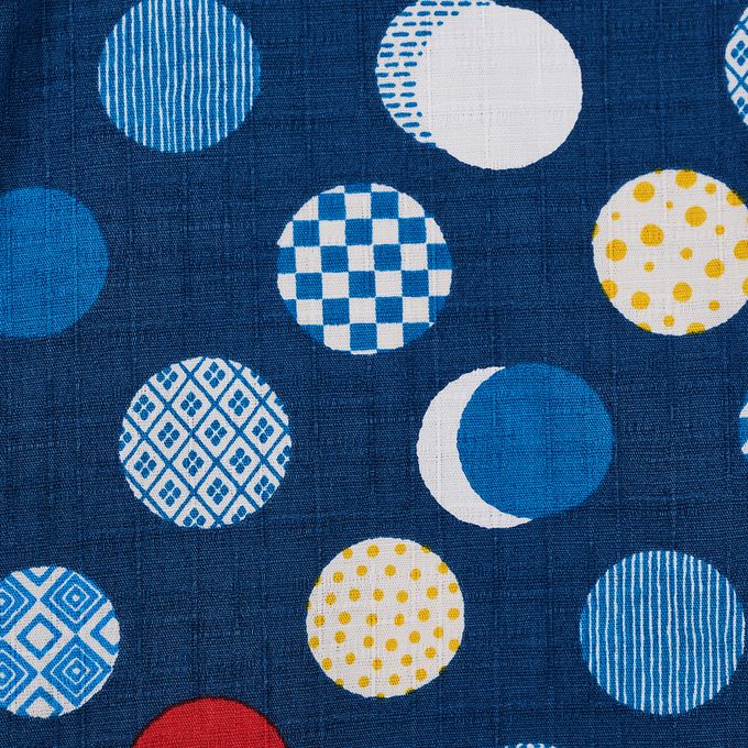 akachan honpo - 兩件式甚平-和風圓圈-深藍色