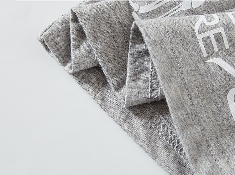 BE TOP - 純棉短袖上衣-考古恐龍化石-灰色