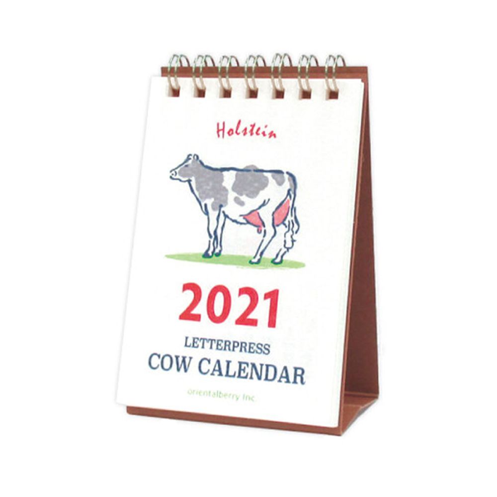 日本代購 - 日本製 2021年 桌上型月曆(直式)-牛年紀念圖鑑