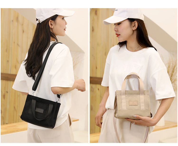 防潑水單肩/斜背小包-黑色 (17x20x12cm)