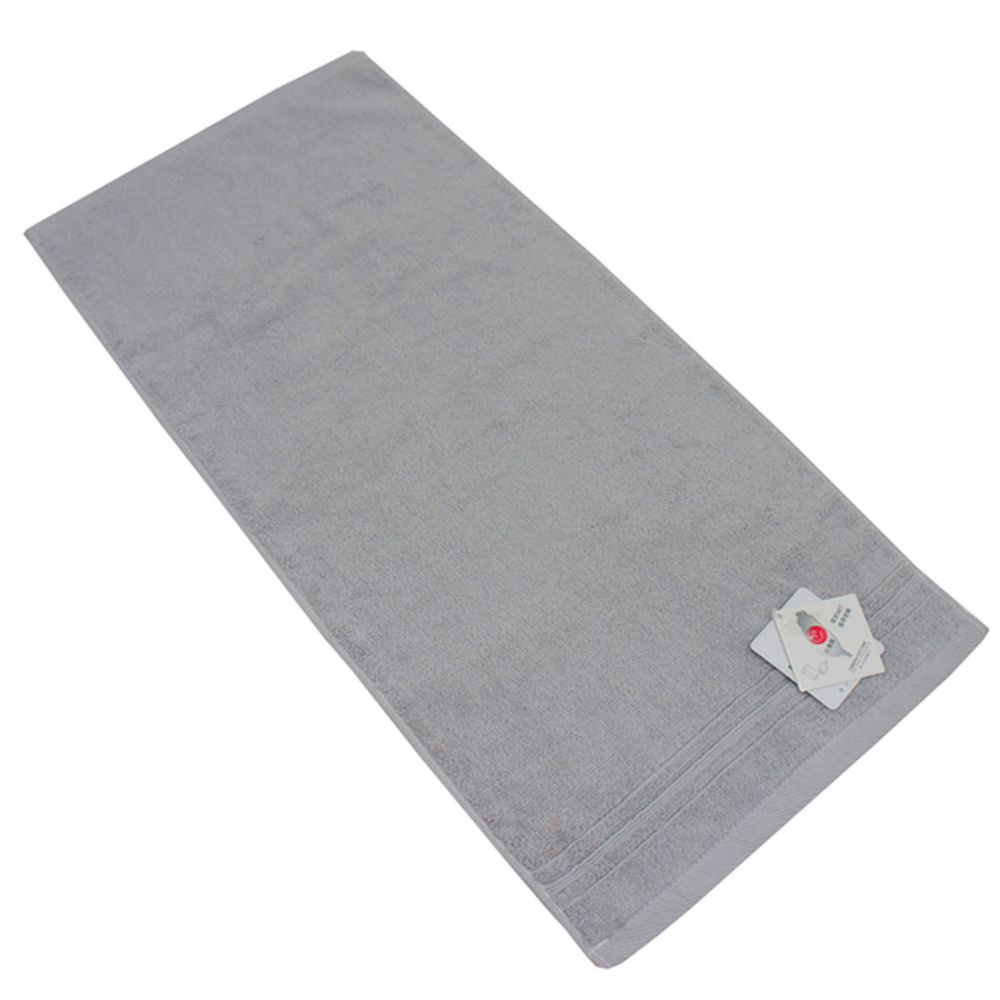 MORINO - 飯店級素色緞條毛巾-銀灰 (34X76CM)
