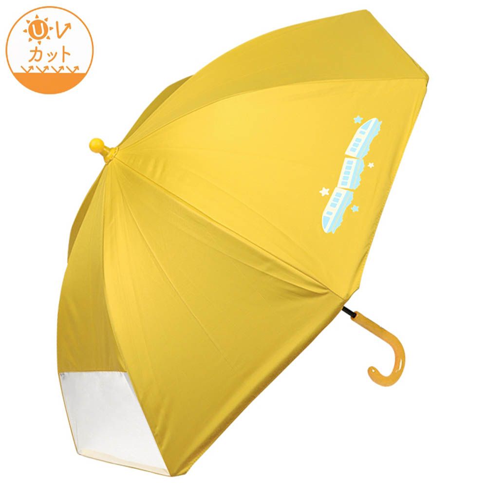 晴雨兩用傘 圓弧狀傘珠-電車-黃色