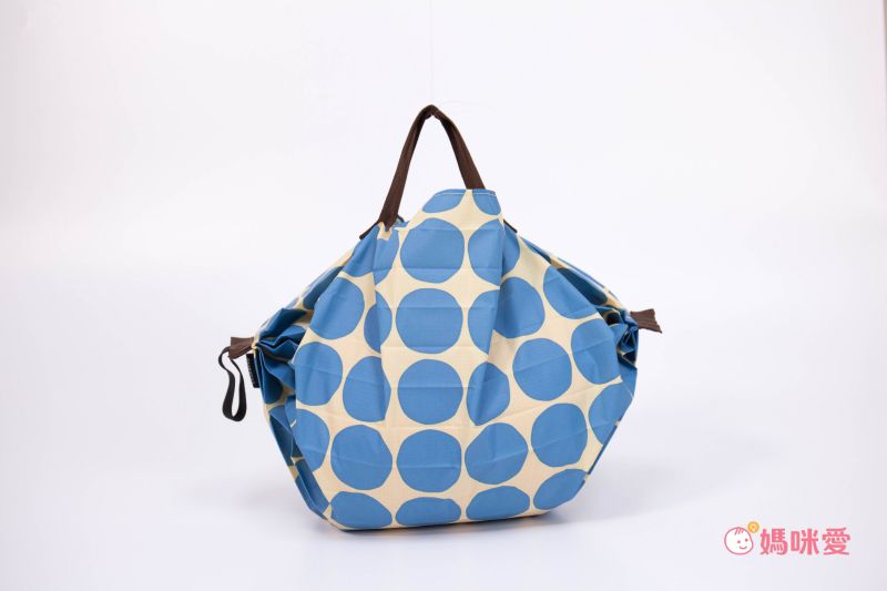 日本 MARNA - Shupatto 秒收摺疊購物袋-藍點點 (S(30x26cm))-耐重3kg / 7.5L