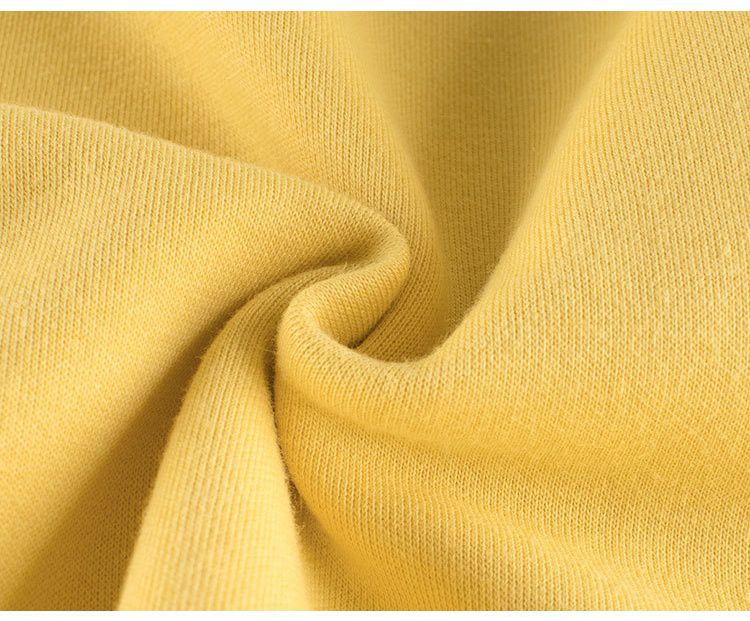 加絨棉質圓領長袖上衣/大學T-特技恐龍-黃色