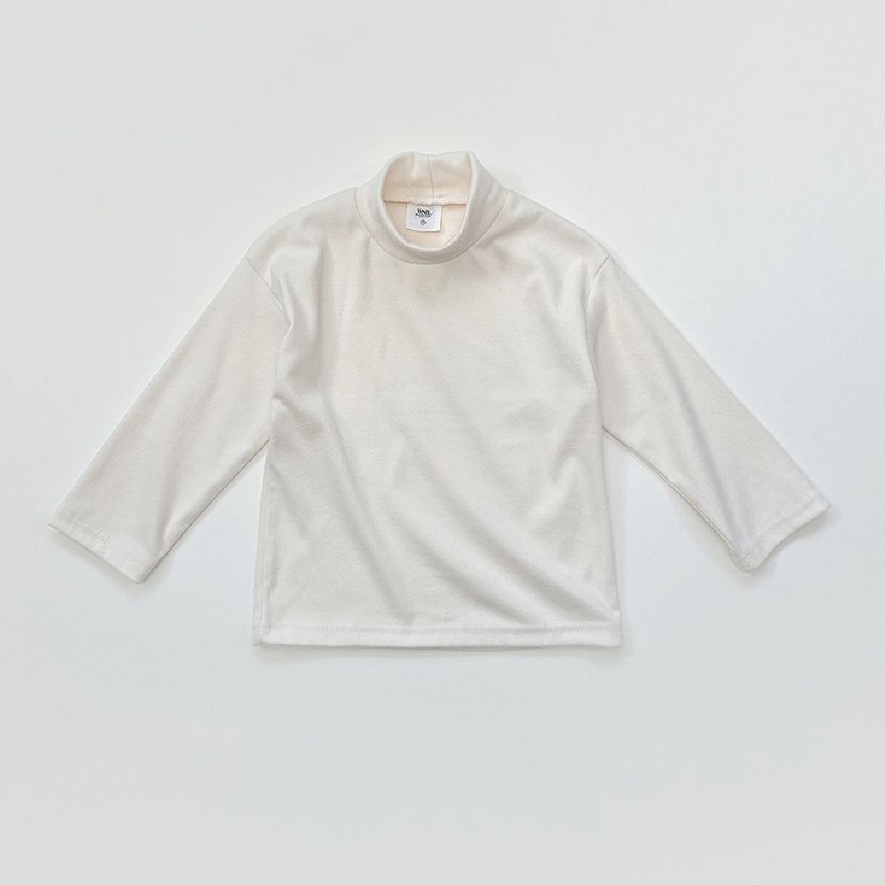 W.S.B. 百搭桃皮絨中領長袖上衣-米