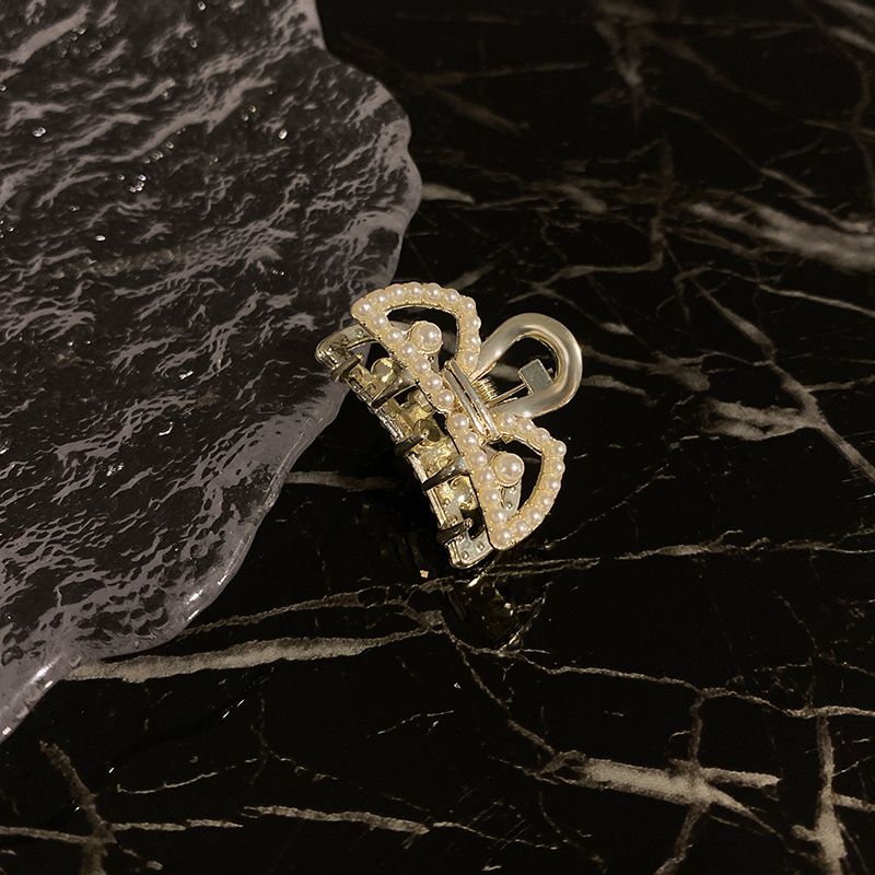 質感珍珠造型小爪夾-小半圓