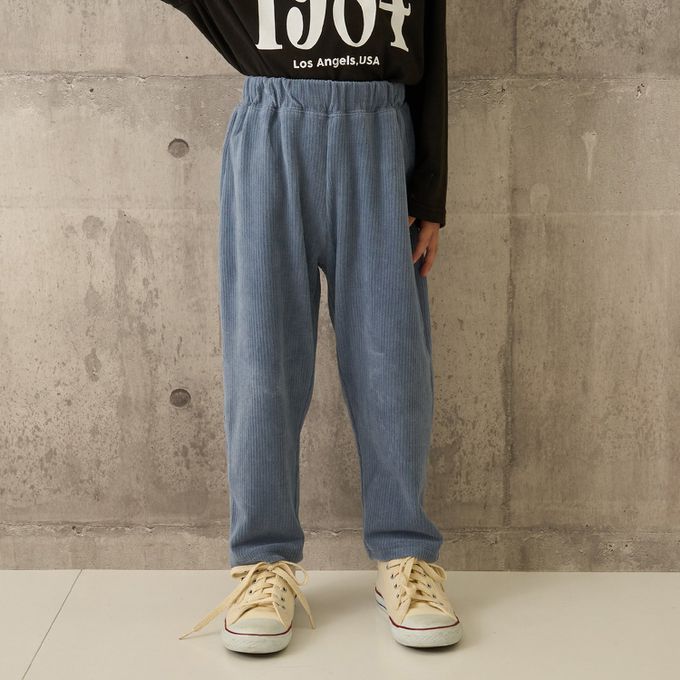 日本 b-ROOM - 柔軟寬鬆織燈芯絨長褲-卡其