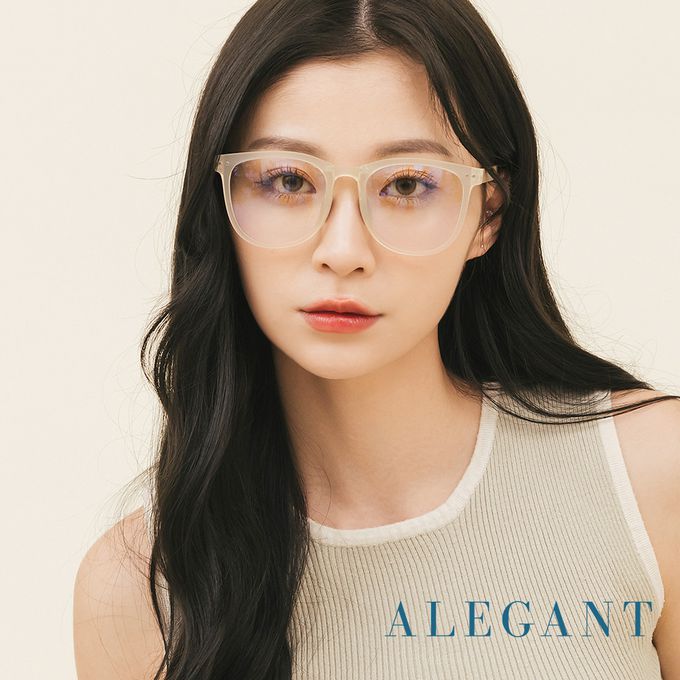 ALEGANT - 樂讀時尚多功能奧塔白TR90輕盈氣墊感折疊款方框UV400濾藍光眼鏡