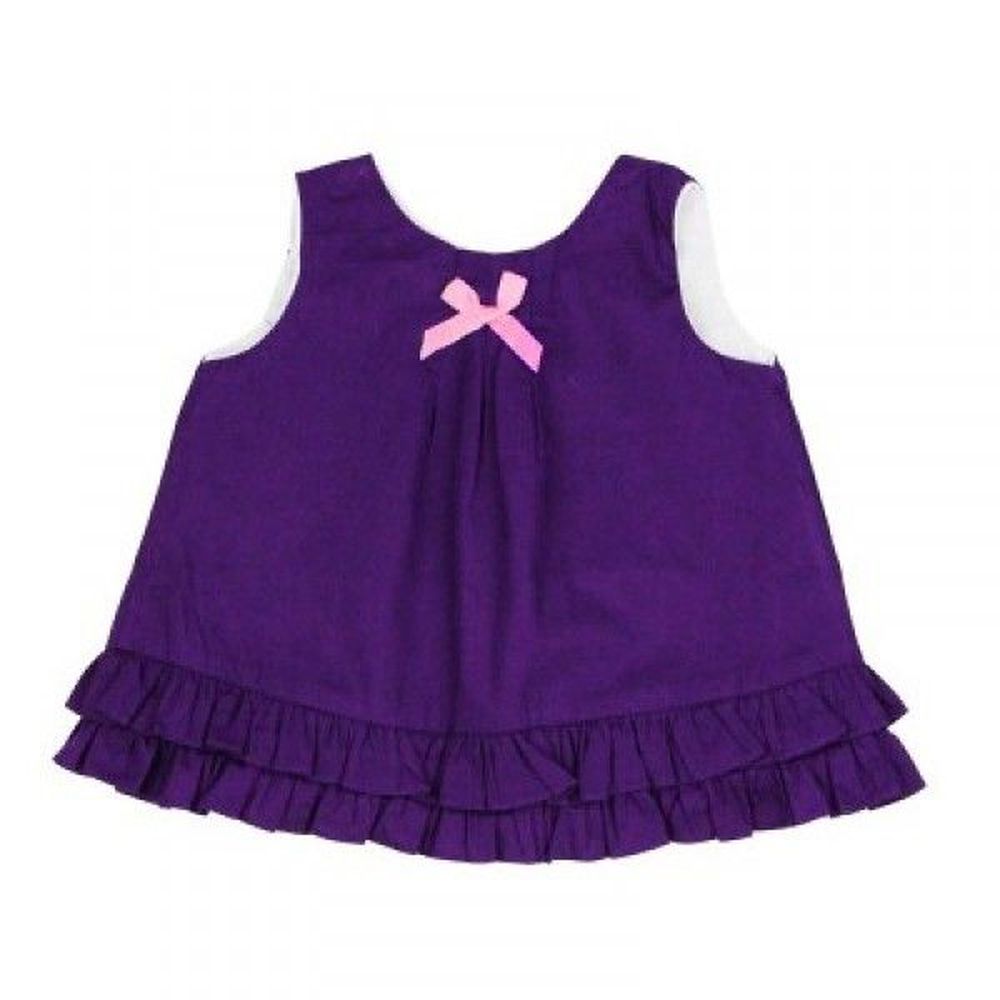 美國 RuffleButts - 小女童甜美荷葉邊搖擺衣/洋裝-葡萄紫 (12-18M)