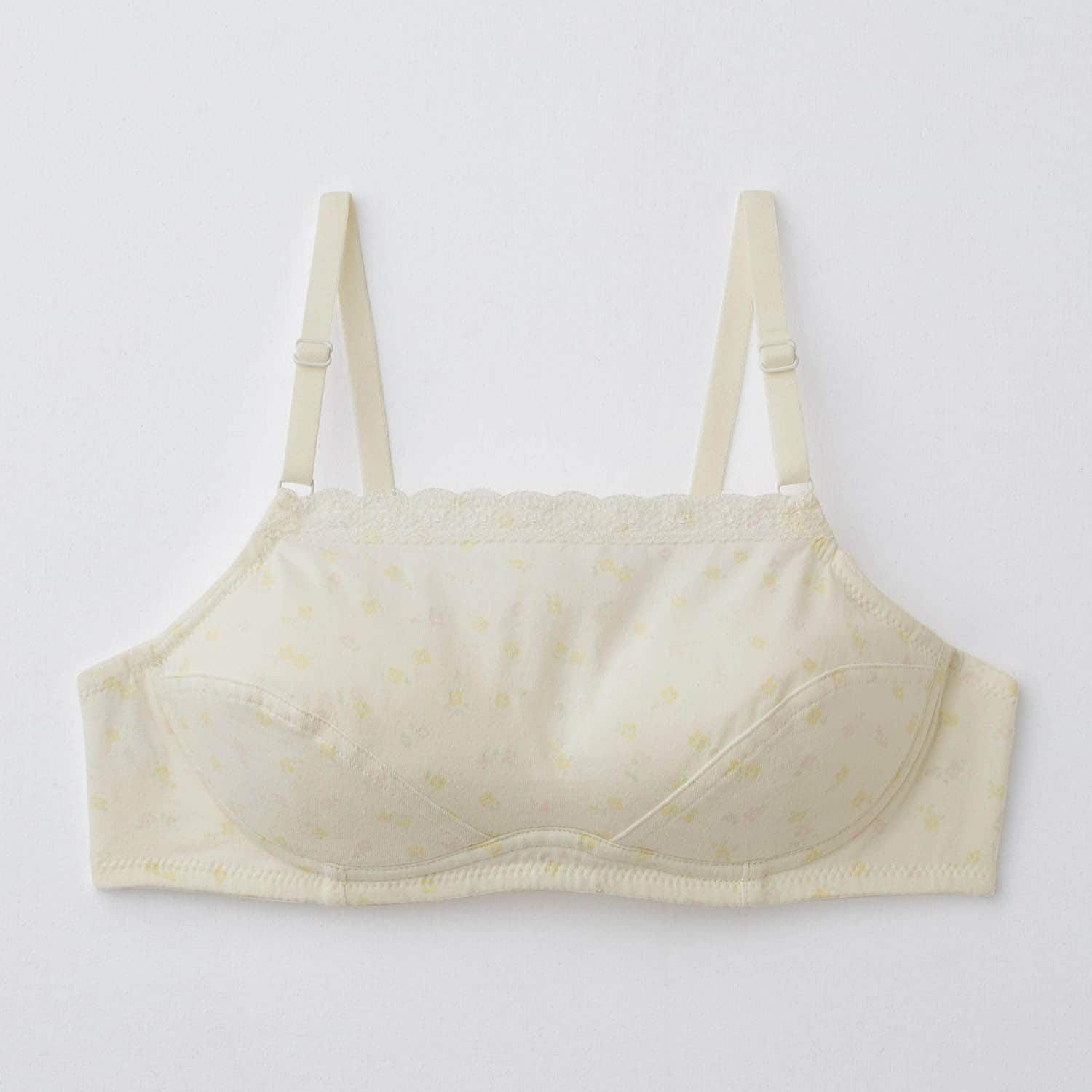 日本 Hummingchouchou - 輕柔包覆 少女成長型內衣(無背扣/肩帶可調)-條紋-粉紅