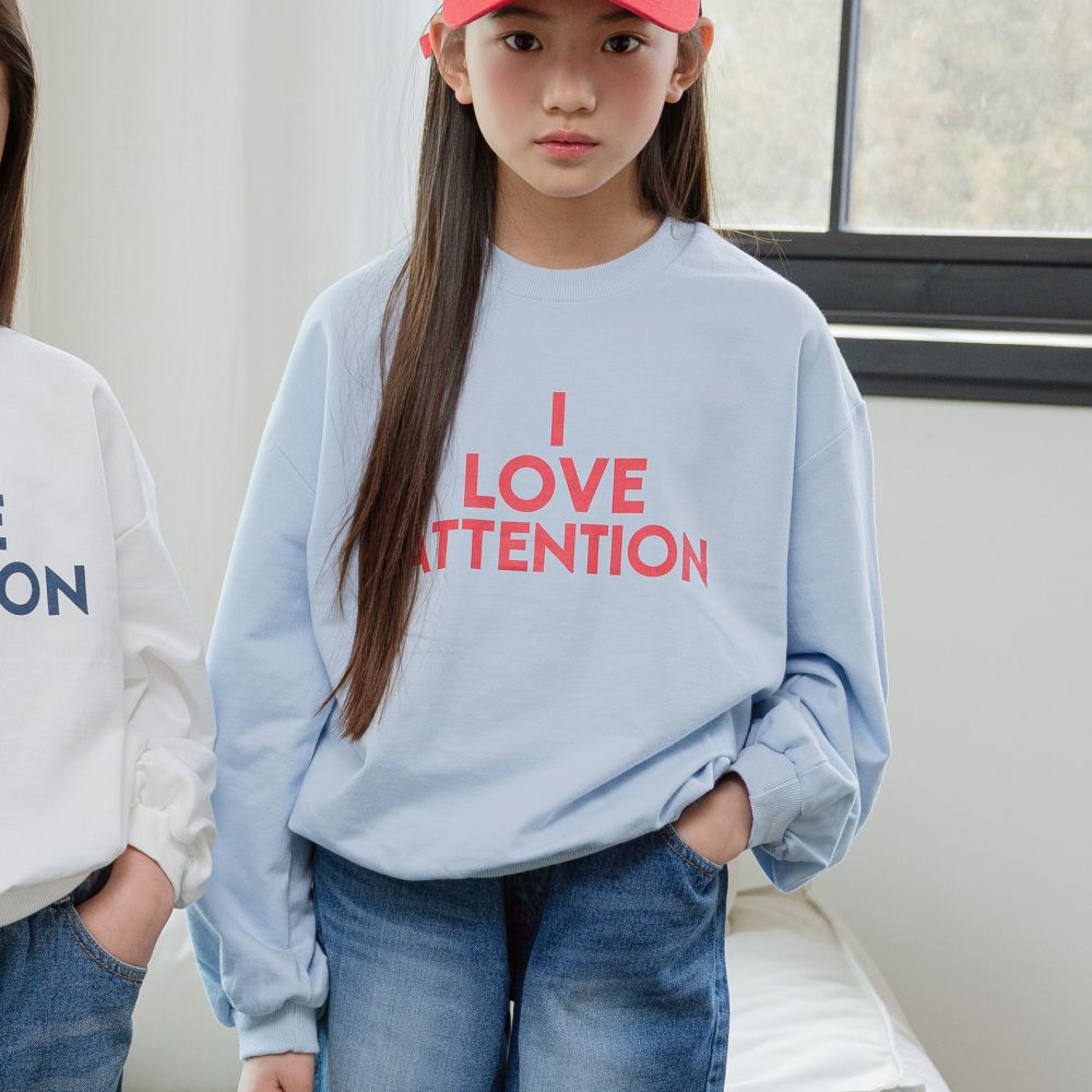 sm2 LOVE文字印花長袖大學T-淺藍