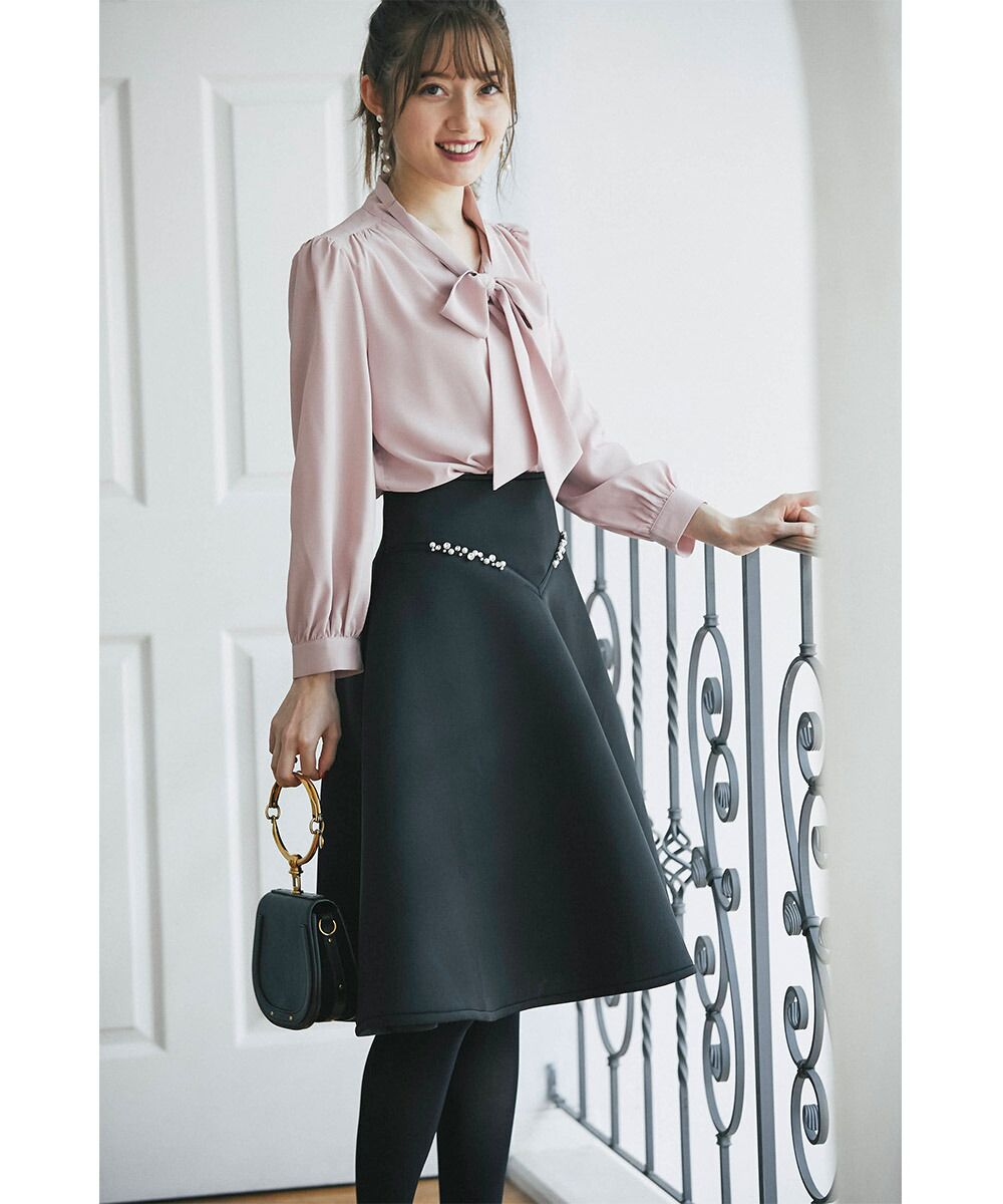 日本 tocco-closet - 蝴蝶紐結細針織上衣-天使白