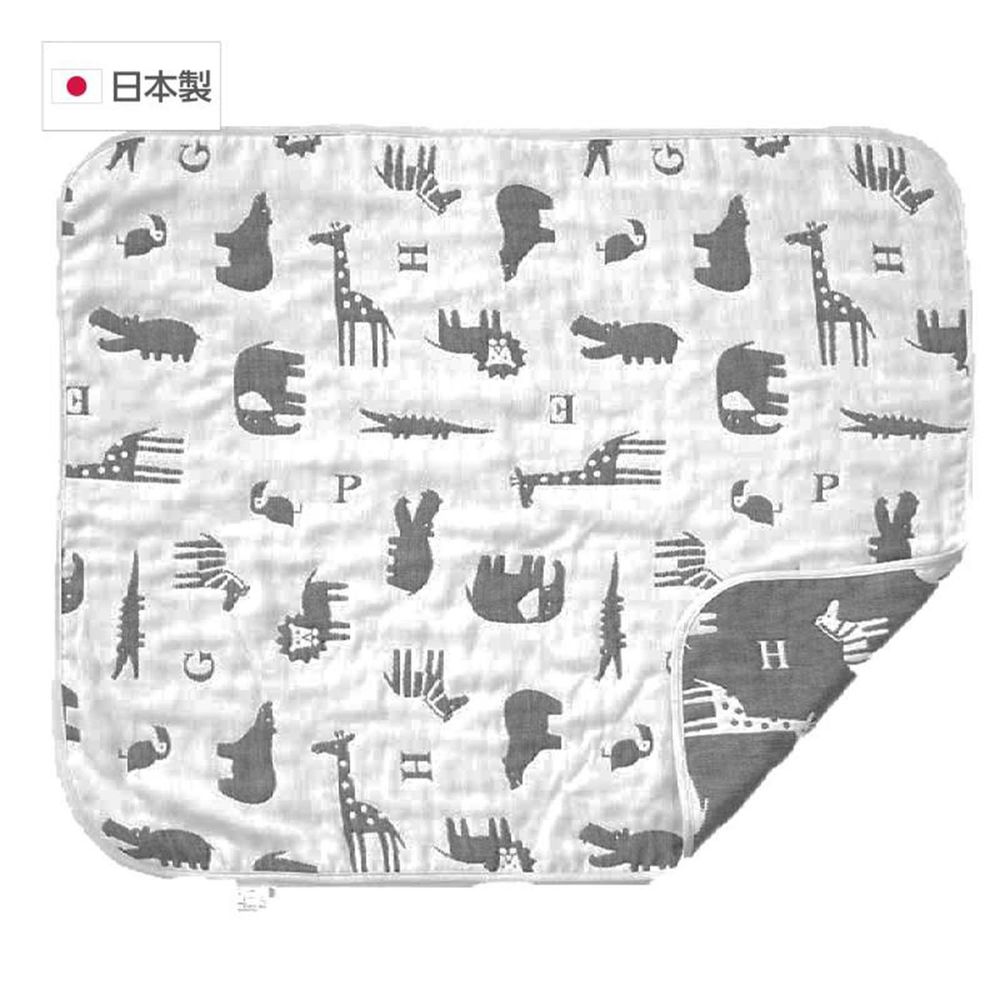 akachan honpo - 6層棉紗被 附固定夾-動物-黑色 (70×85cm)
